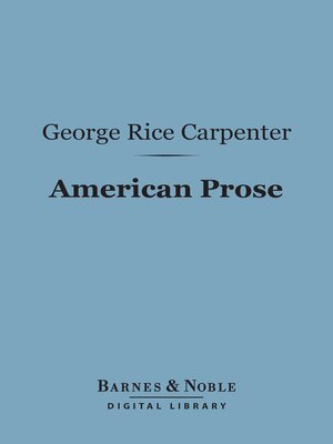 cover image of American Prose (Barnes & Noble Digital Library)